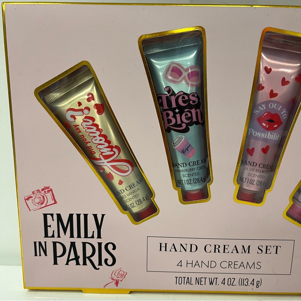 Emily in Paris Gift Set 4 Hand Creams Vanilla Strawberry Rose French Violet Trav - Picture 5 of 9